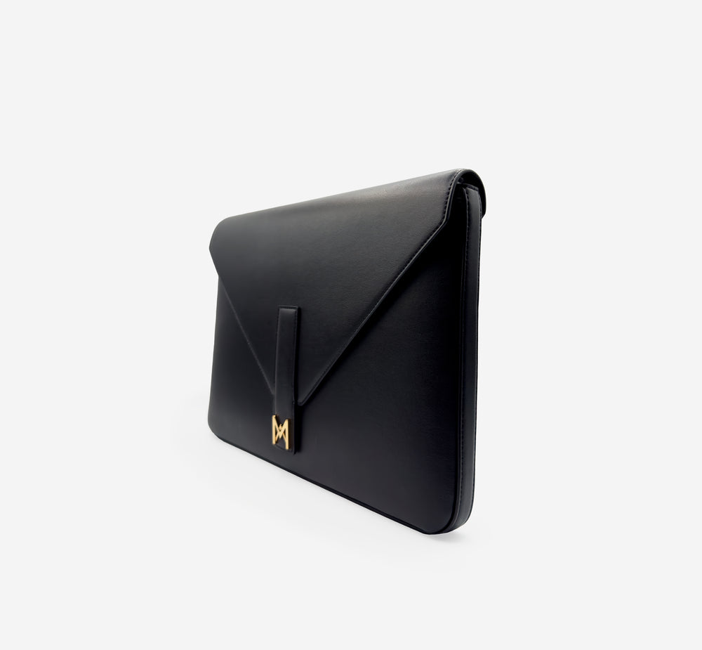 Pochette PC M24 MAES Paris en matière végane - vue de profil