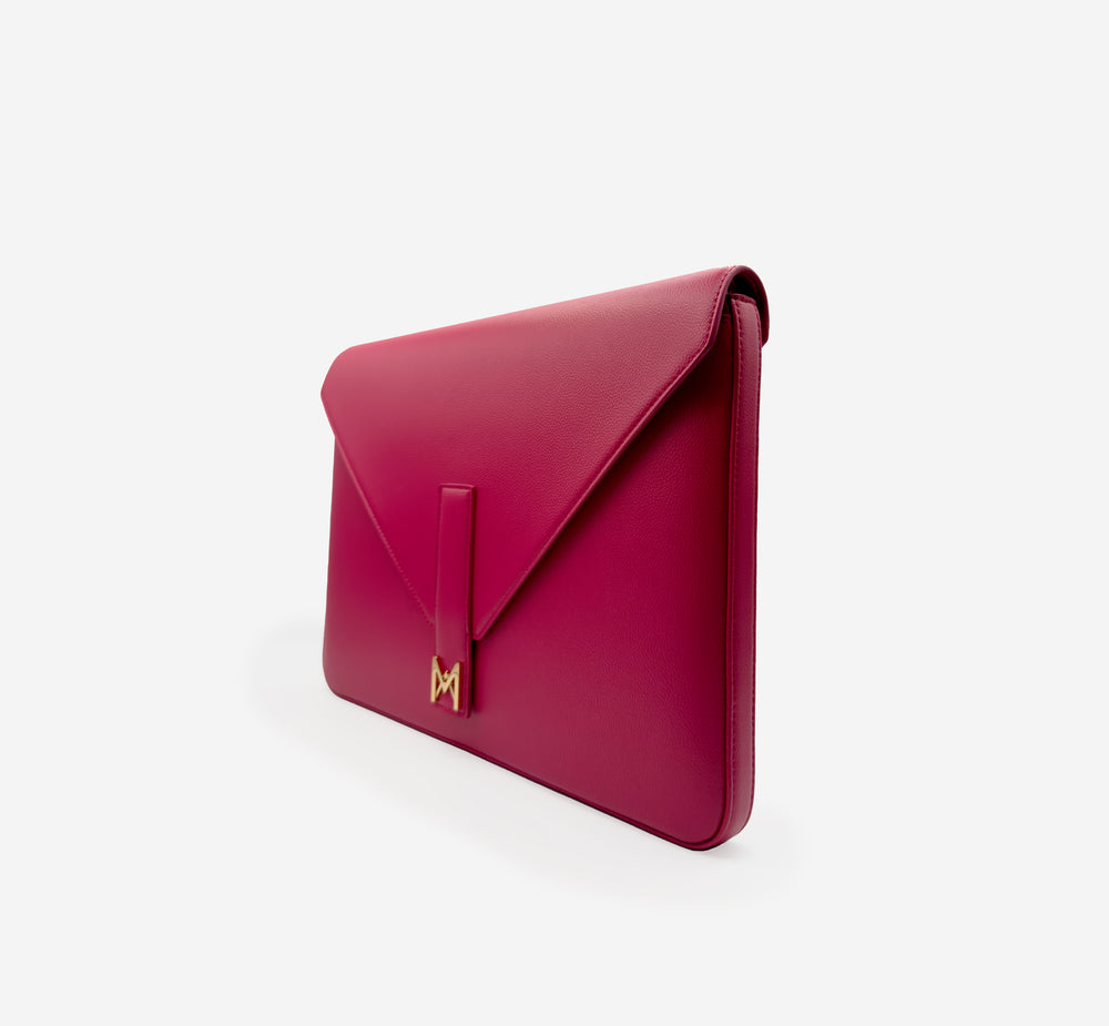 Pochette PC M24 MAES Paris en matière végane - vue de profil
