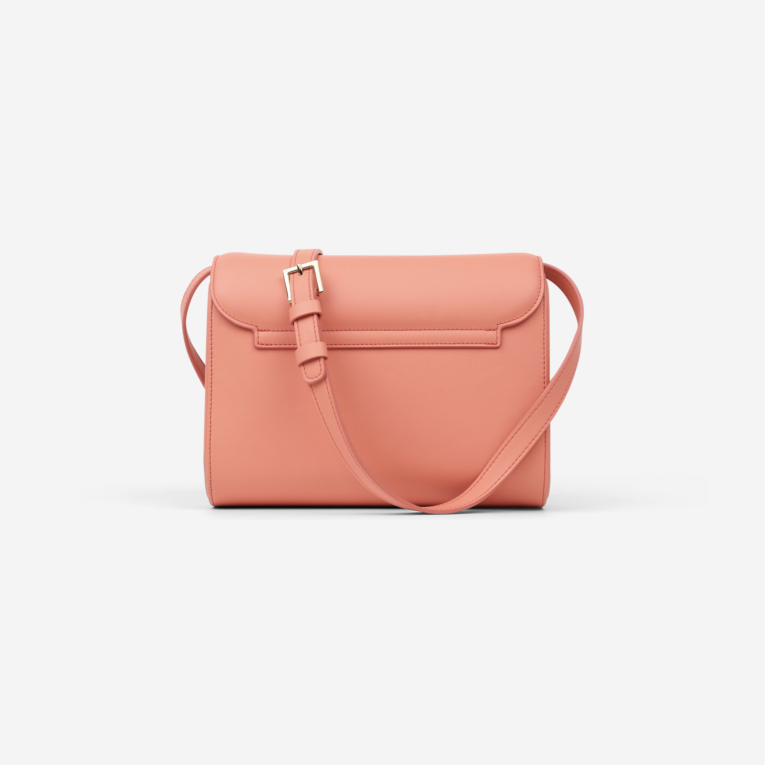 sac à main M1_01 en cuir de veau upcyclé couleur corail - vue de dos
