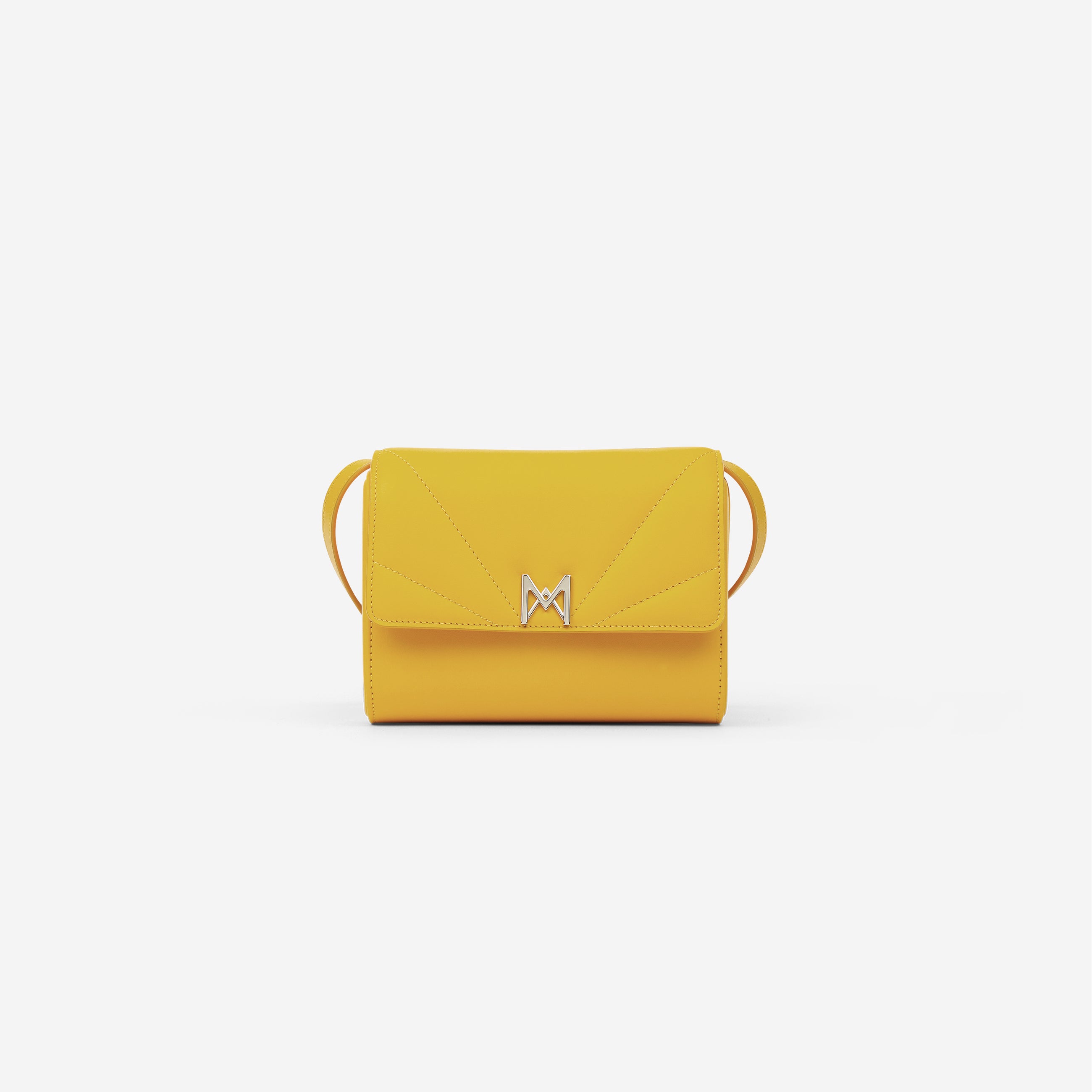 MAES Paris - Mini Sac Coffret M1/06 en cuir upcyclé Orange - vue de face