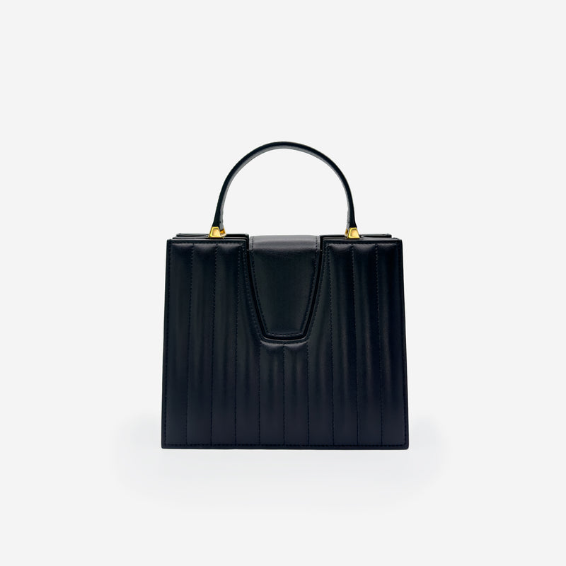 Sac M24/20 par MAES Paris - vue de dos [color:noir,black][finish:doré,gold]