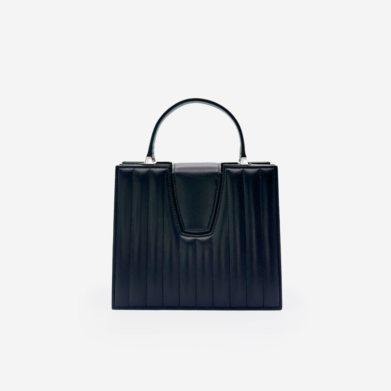 Sac M24/20 par MAES Paris - vue de dos [color:noir,black][finish:argenté,silver]