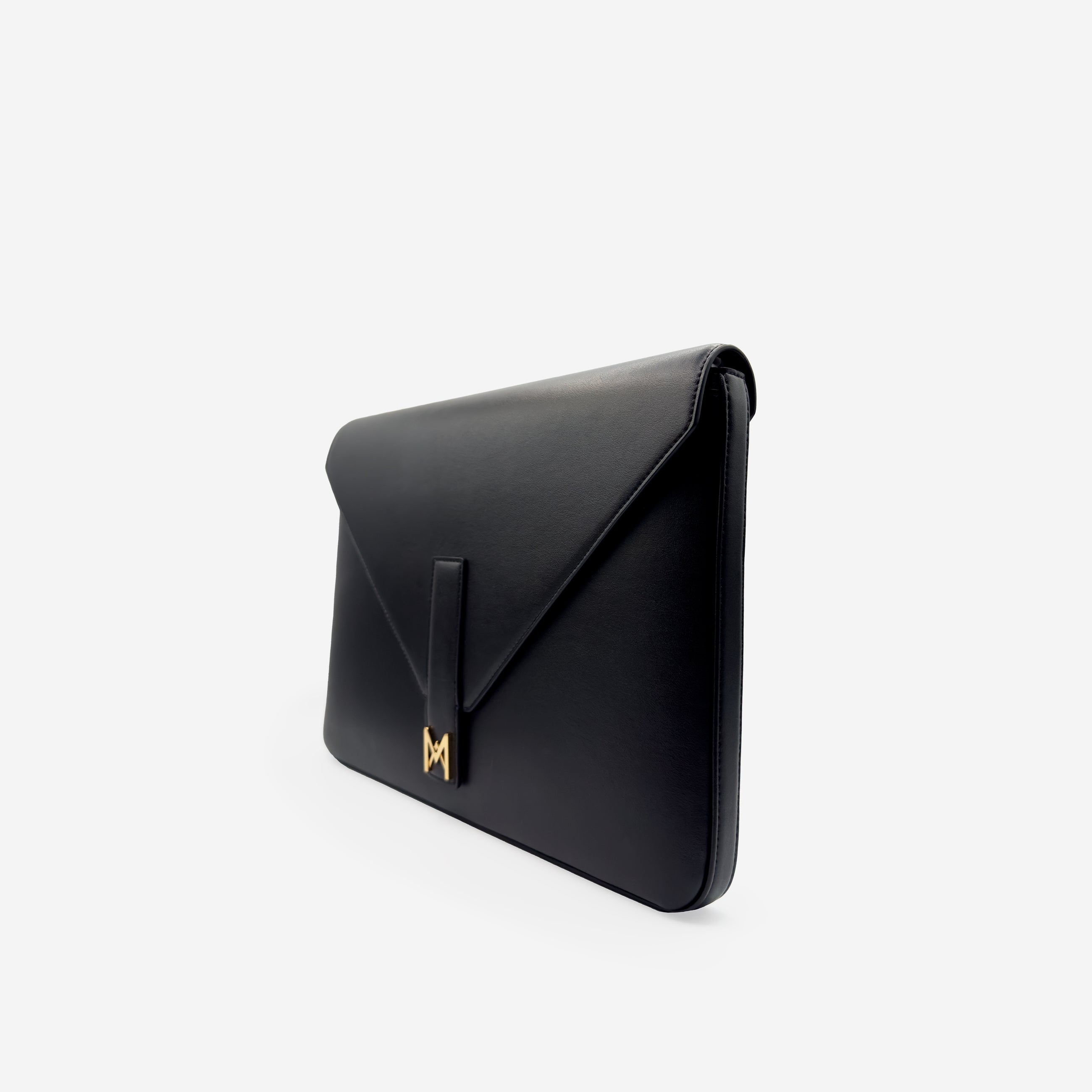 Pochette PC M24 MAES Paris en matière végane - vue de profil [color:noir,black]