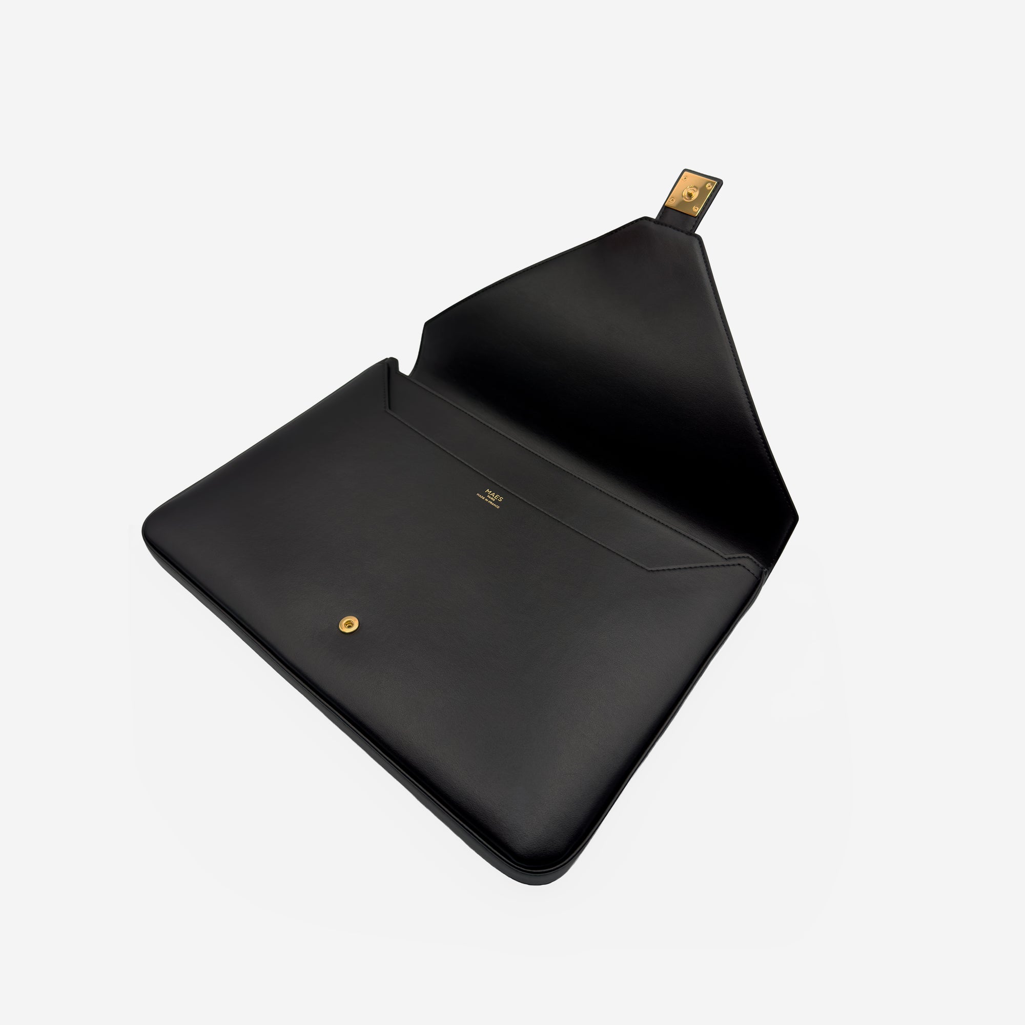 Pochette PC M24 MAES Paris en matière végane - vue ouvert [color:noir,black]