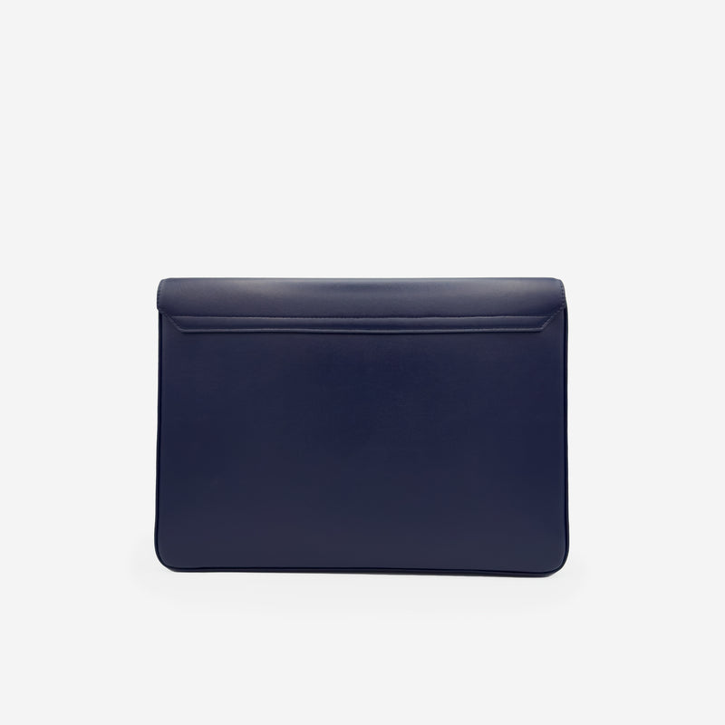 Pochette PC M24 MAES Paris en matière végane - vue de dos [color:bleu nuit,night blue]