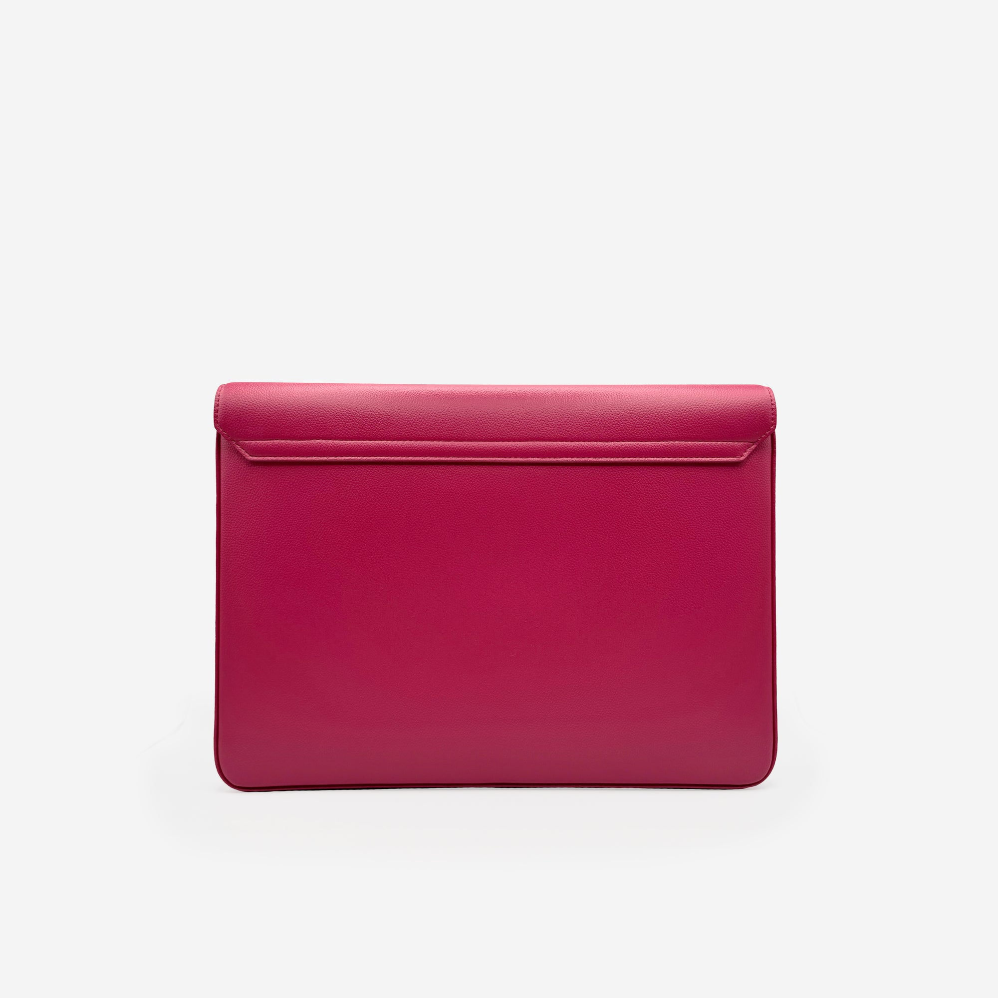 Pochette PC M24 MAES Paris en matière végane - vue de dos [color:rose rubis,pink ruby]