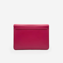 Pochette PC M24 MAES Paris en matière végane - vue de dos [color:rose rubis,pink ruby]