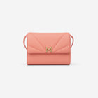 sac à main M1_01 en cuir de veau upcyclé couleur corail - vue de face