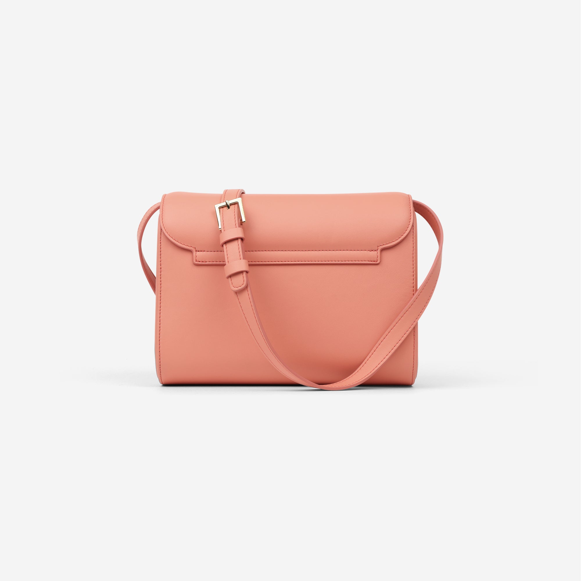 sac à main M1_01 en cuir de veau upcyclé couleur corail - vue de dos