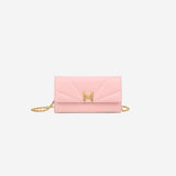 sac à main M1_01 en cuir d'agneau upcyclé couleur rose - vue de face