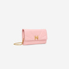 sac à main M1_01 en cuir d'agneau upcyclé couleur rose - vue de profil