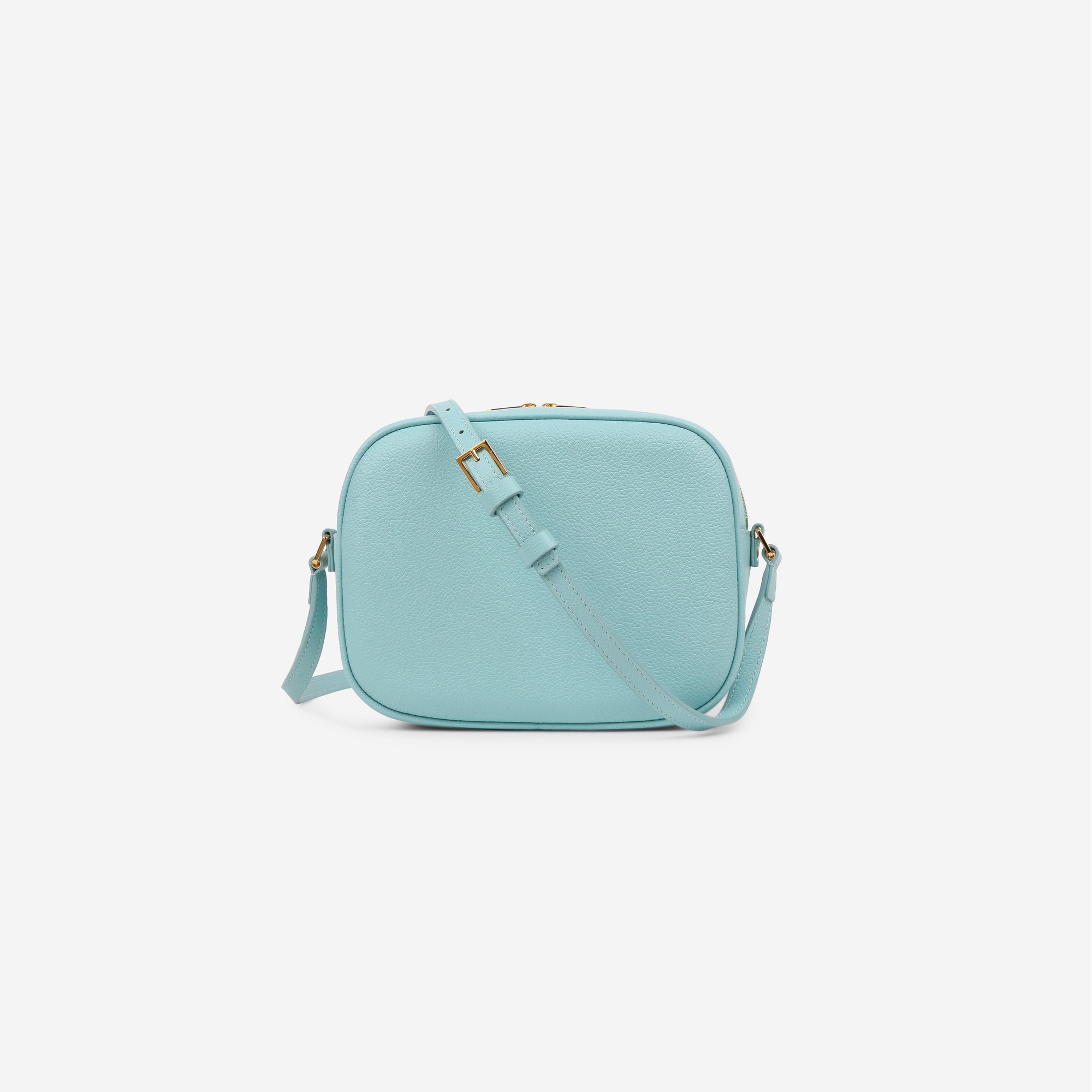 Sac à main M1_03 en cuir de vachette upcyclé couleur céladon vu de dos [color:celadon,céladon]