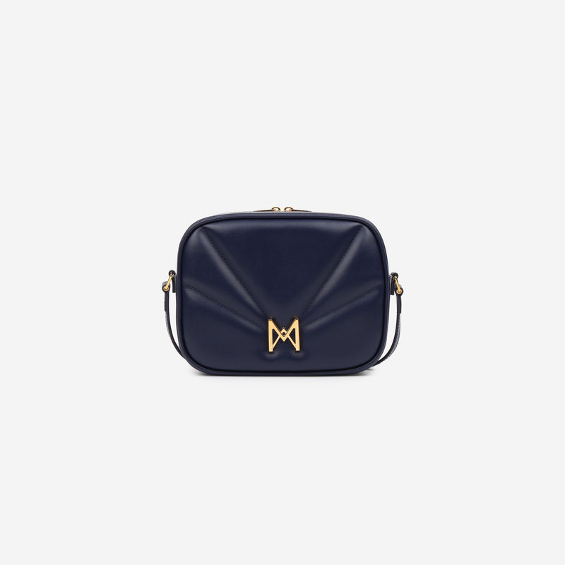 Sac à main M1_03 en M_MAT_cactus bleu nuit - vue de face [color:bleu nuit,night blue]