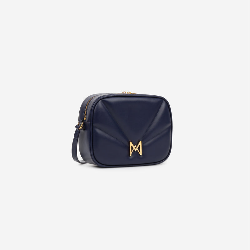 Sac à main M1_03 en M_MAT_cactus bleu nuit - vue de profil [color:bleu nuit,night blue]