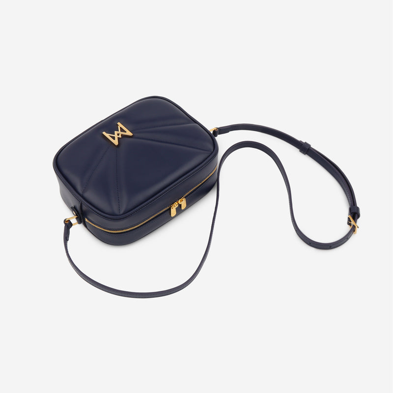 Sac à main M1_03 en M_MAT_cactus bleu nuit - vue de dessus [color:bleu nuit,night blue]