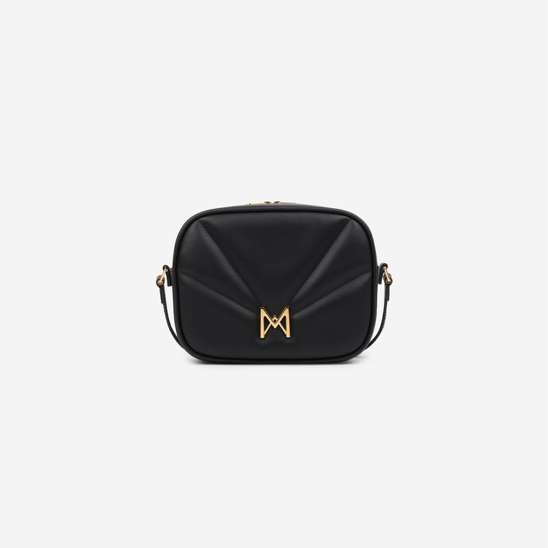 Sac à main M1_03 en M_MAT_cactus noir - vue de face [color:noir,black]