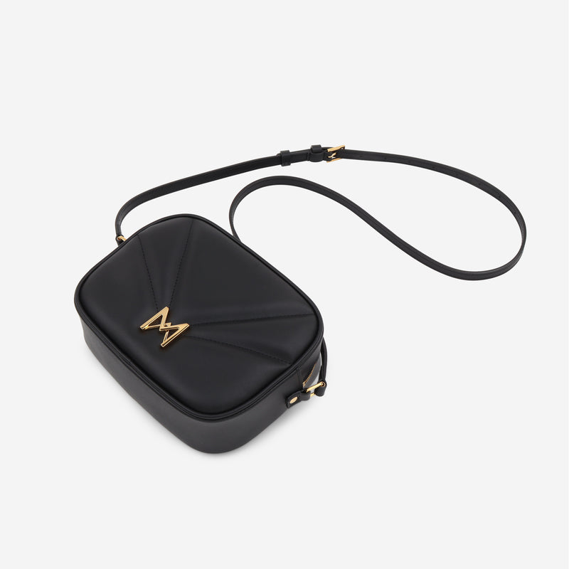 Sac à main M1_03 en M_MAT_cactus noir - vue de dessus [color:noir,black]