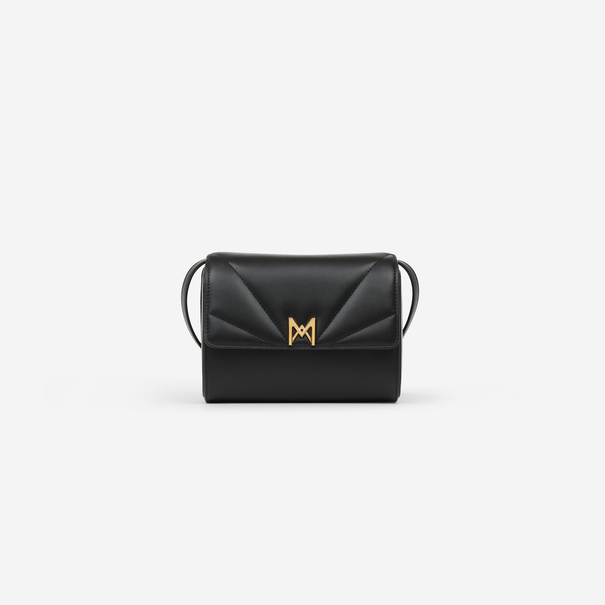 Sac à main M1_06 noir vu de face - MAES Paris, Haute Maroquinerie végane [color:noir,black]