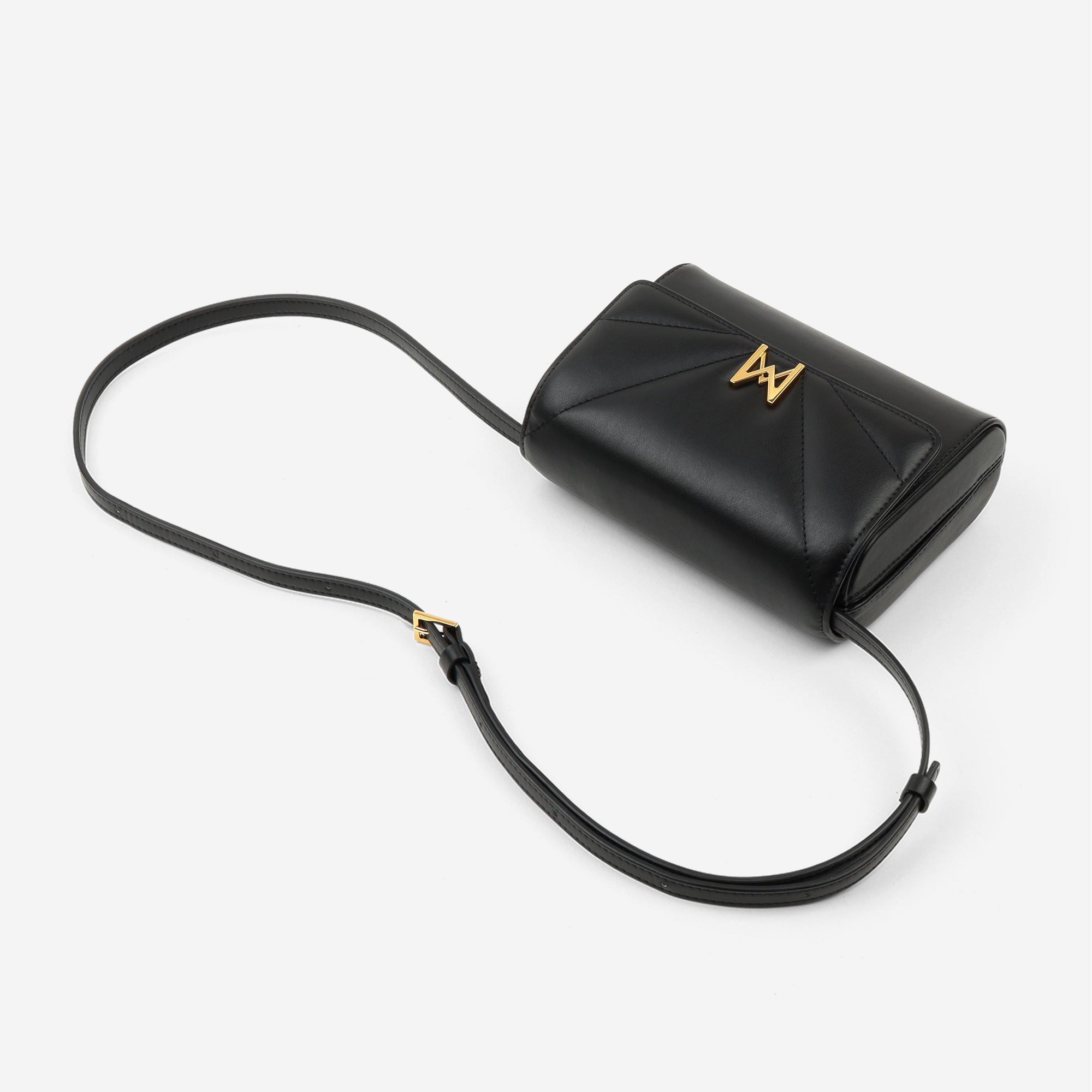 Sac à main M1_06 noir vu de dessus - MAES Paris, Haute Maroquinerie végane [color:noir,black]