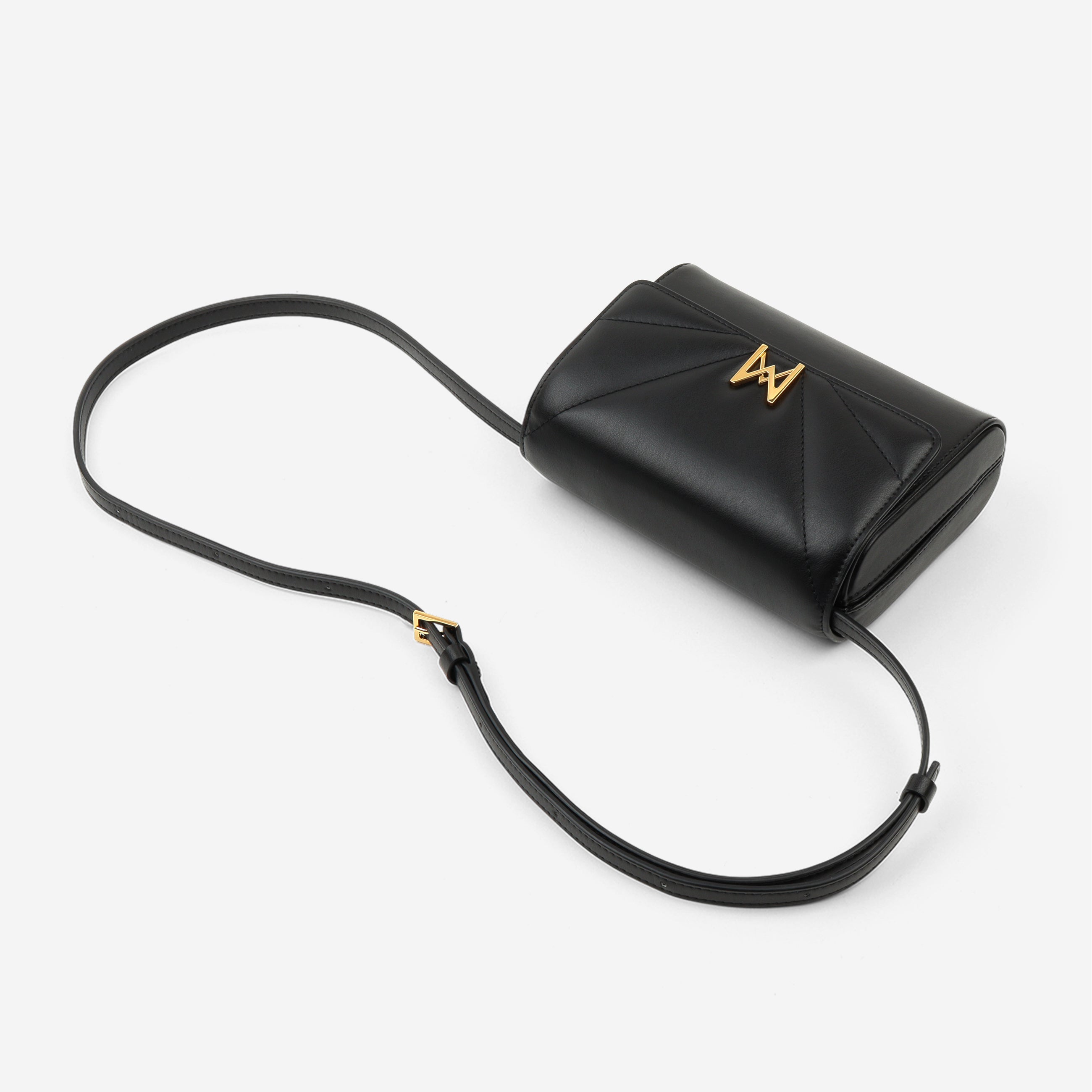 Sac à main M1_06 noir vu de dessus - MAES Paris, Haute Maroquinerie végane [color:noir,black]