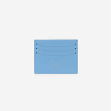 MAES Paris - Porte-cartes M24 en matière végane issue de mycélium - vue de face [color:bleu denim,denim blue]
