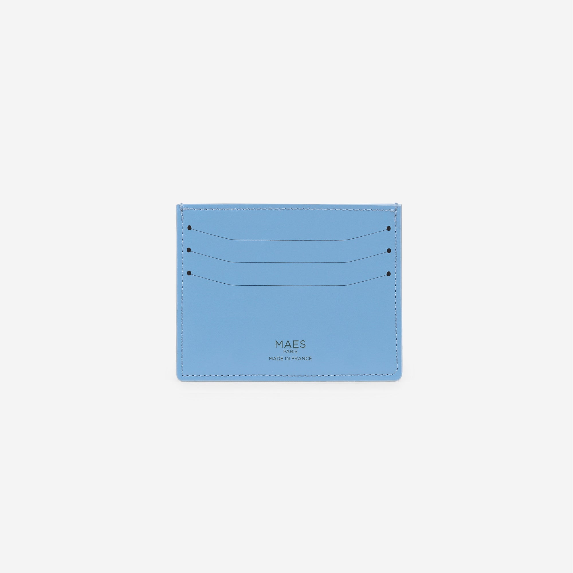 MAES Paris - Porte-cartes M24 en matière végane issue de mycélium - vue de dos [color:bleu denim,denim blue]
