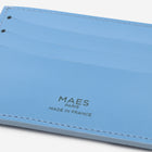 MAES Paris - Porte-cartes M24 en matière végane issue de mycélium - zoom [color:bleu denim,denim blue]