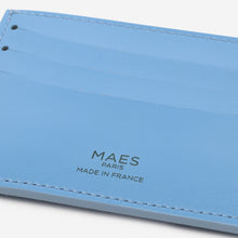 MAES Paris - Porte-cartes M24 en matière végane issue de mycélium - zoom [color:bleu denim,denim blue]