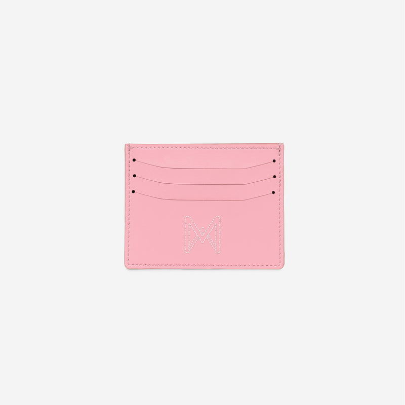 MAES Paris - Porte-cartes M24 en matière végane issue de mycélium - vue de face [color:rose,pink]