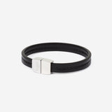 Bracelet MAES Paris B240 en mycelium noir et fermoirargenté