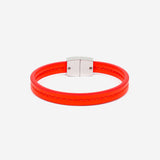 Bracelet MAES Paris B240 en mycelium vermillon et fermoir argenté