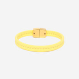 Bracelet MAES Paris B240 en mycelium jaune saffiano et fermoir doré