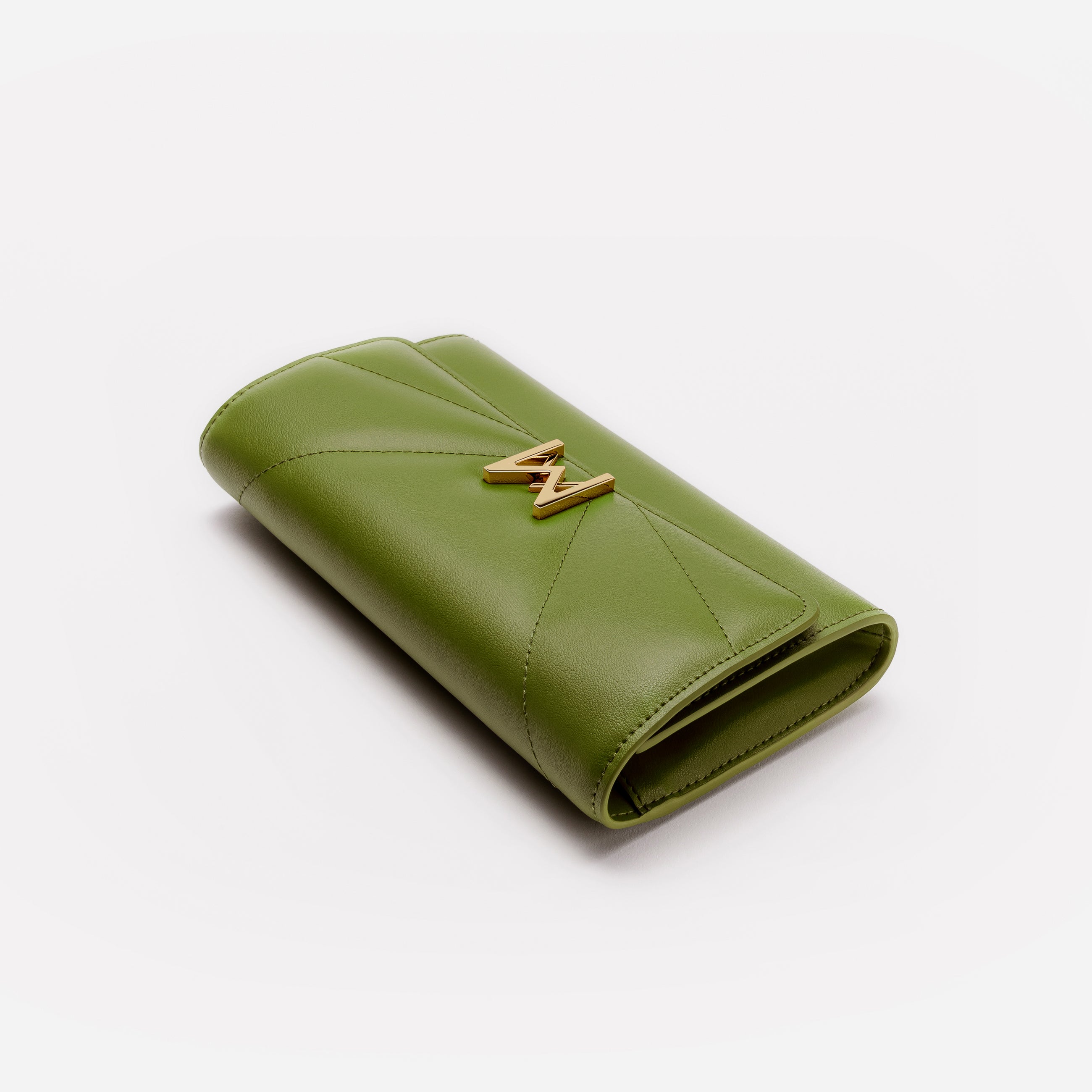 MAES Paris, pochette chaine M1/02 en M_MAT_mycelium Vert Kaki - détail [color:vert kaki,khaki green]