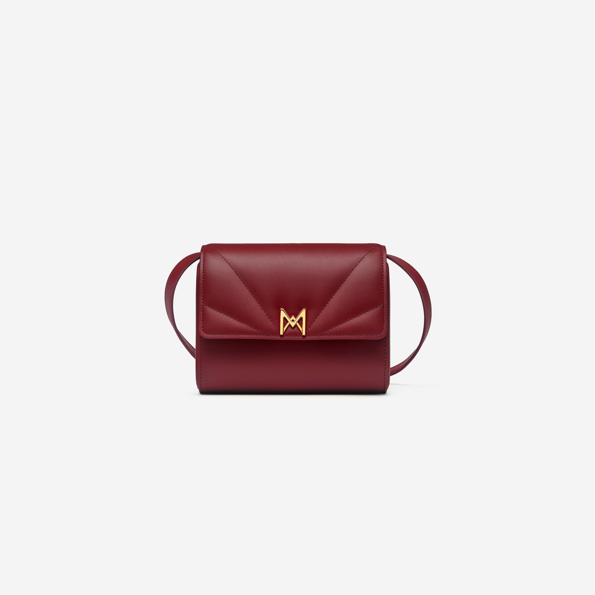 MAES Paris, Mini sac coffret M1/06 en M_MAT_mycelium Rouge Carmin - vue de face [color:rouge carmin,carmine red]