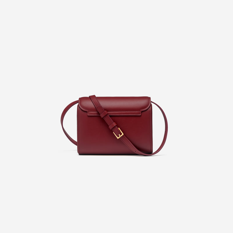 MAES Paris, Mini sac coffret M1/06 en M_MAT_mycelium Rouge Carmin - vue de dos [color:rouge carmin,carmine red]