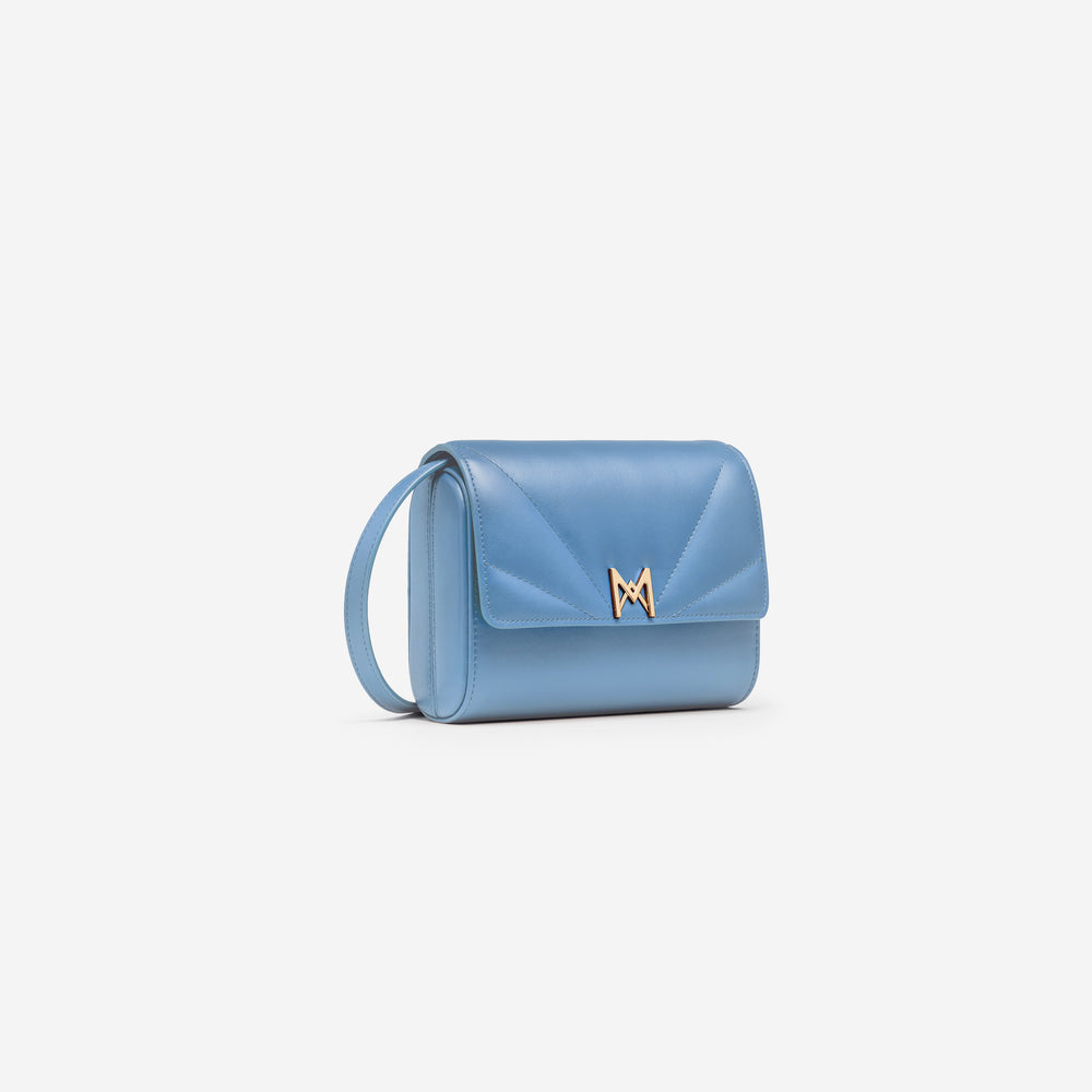 MAES Paris - Mini Sac Coffret M1/06 en M_MAT_mycelium Bleu Denim - vue de profil