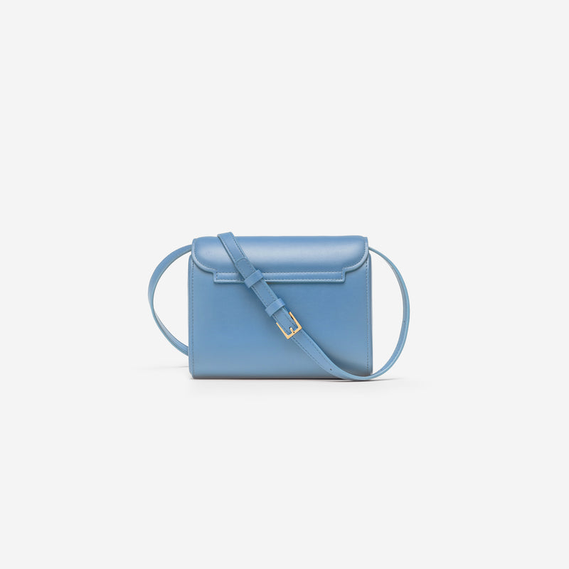 MAES Paris - Mini Sac Coffret M1/06 en M_MAT_mycelium Bleu Denim - vue de dos [color:bleu denim,denim blue]