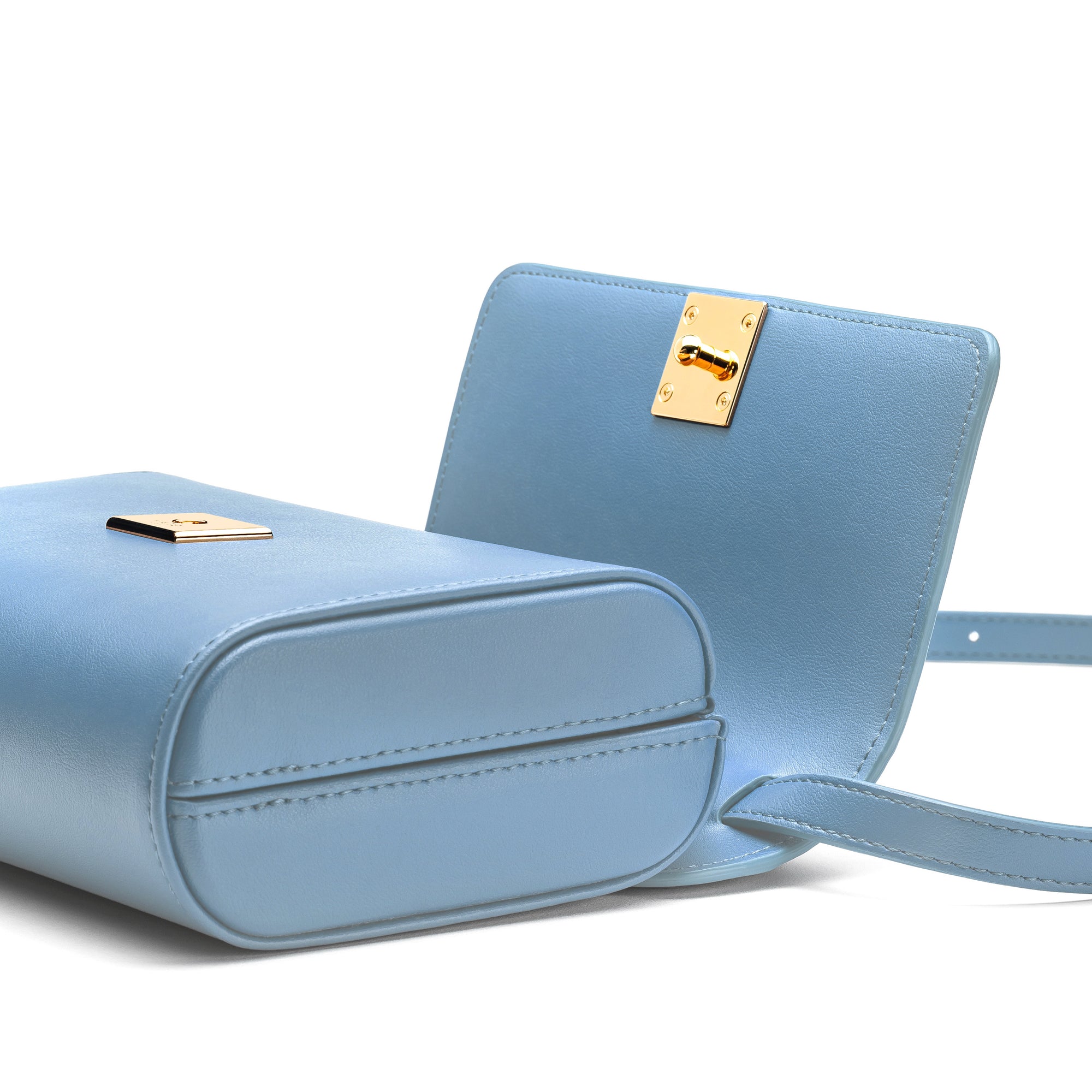 MAES Paris - Mini Sac Coffret M1/06 en M_MAT_mycelium Bleu Denim - détail 1 [color:bleu denim,denim blue]
