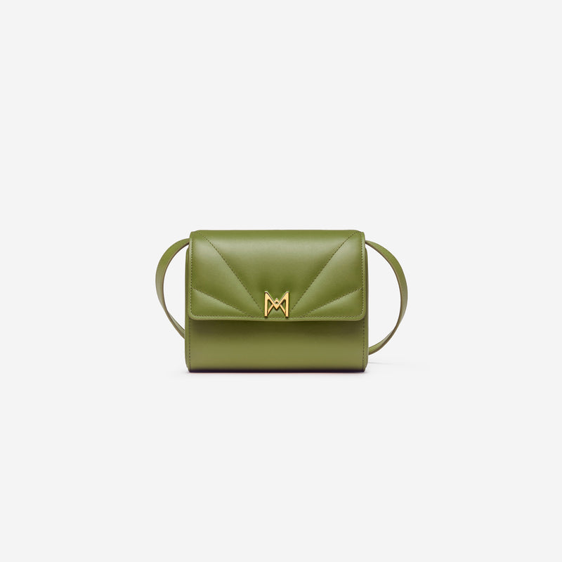 MAES Paris, Mini sac coffret M1/06 en M_MAT_mycelium Vert Kaki - vue de face [color:vert kaki,khaki green]