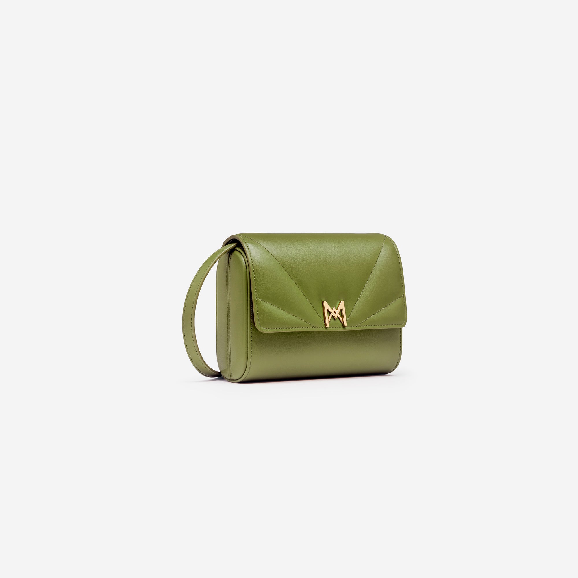 MAES Paris, Mini sac coffret M1/06 en M_MAT_mycelium Vert Kaki - vue de profil [color:vert kaki,khaki green]