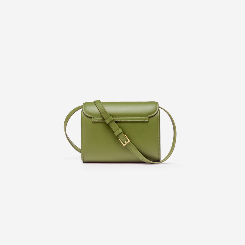 MAES Paris, Mini sac coffret M1/06 en M_MAT_mycelium Vert Kaki - vue de dos [color:vert kaki,khaki green]