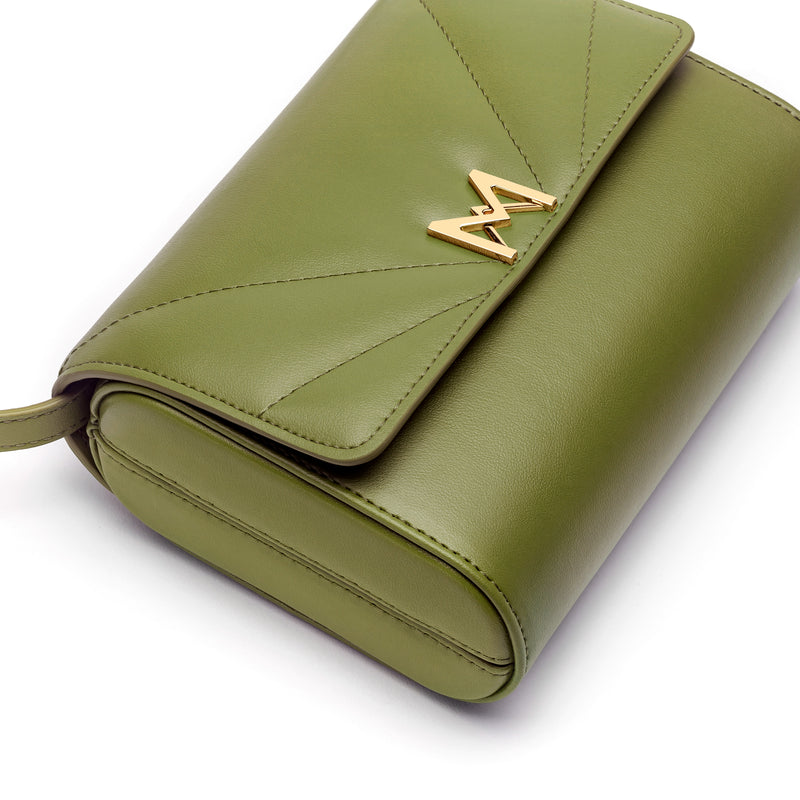 MAES Paris, Mini sac coffret M1/06 en M_MAT_mycelium Vert Kaki - détail [color:vert kaki,khaki green]