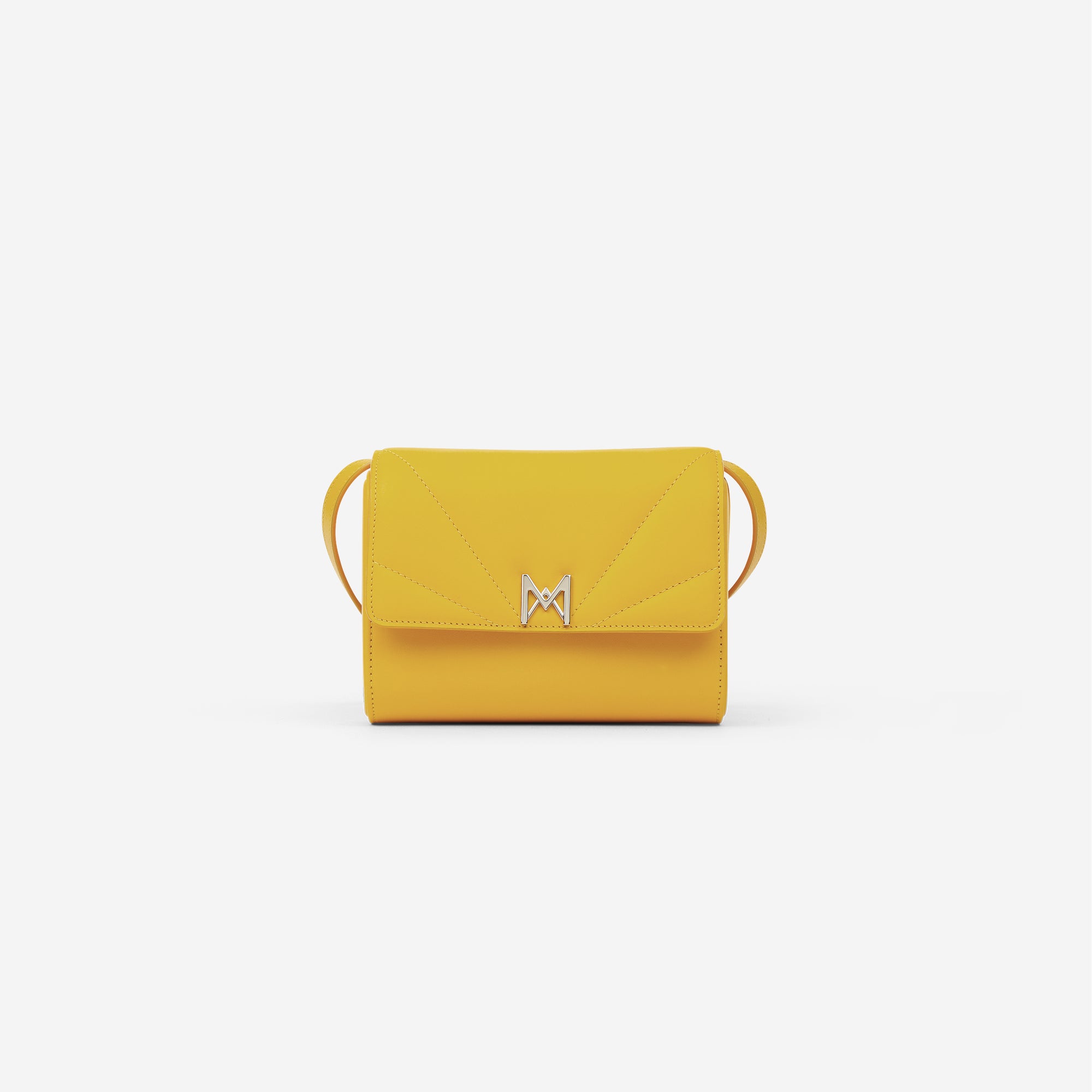 MAES Paris - Mini Sac Coffret M1/06 en cuir upcyclé Orange - vue de face