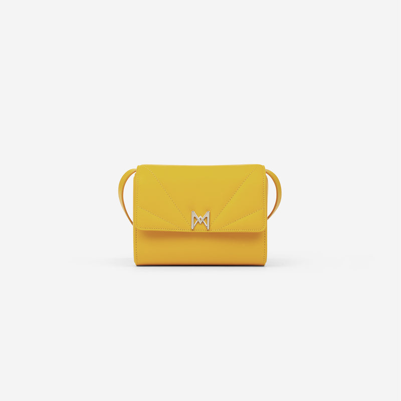MAES Paris - Mini Sac Coffret M1/06 en cuir upcyclé Orange - vue de face