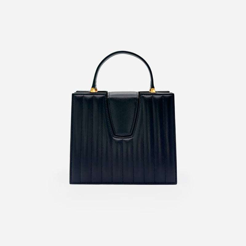 Sac M24/20 par MAES Paris - vue de dos [color:noir,black][finish:doré,gold]