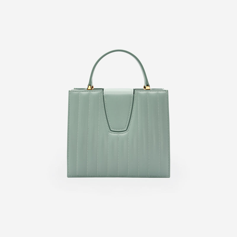 Sac M24/20 par MAES Paris - vue de dos [color:vert sauge, sage green][finish:doré,gold]