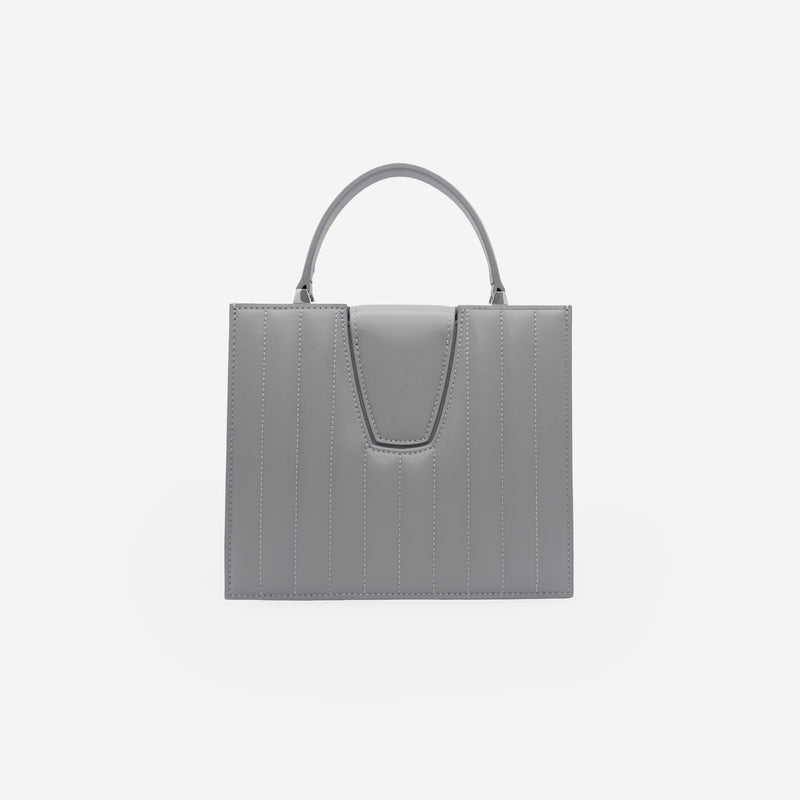 Sac M24/20 par MAES Paris - vue de dos [color:gris tempête,storm grey][finish:argenté,silver]