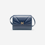 Sac à main M1_01 bleu nuit vu de face - MAES Paris, Haute Maroquinerie innovante & responsable [color:bleu nuit,night blue]