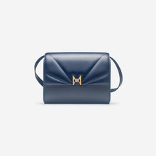 Sac à main M1_01 bleu nuit vu de face - MAES Paris, Haute Maroquinerie innovante & responsable [color:bleu nuit,night blue]