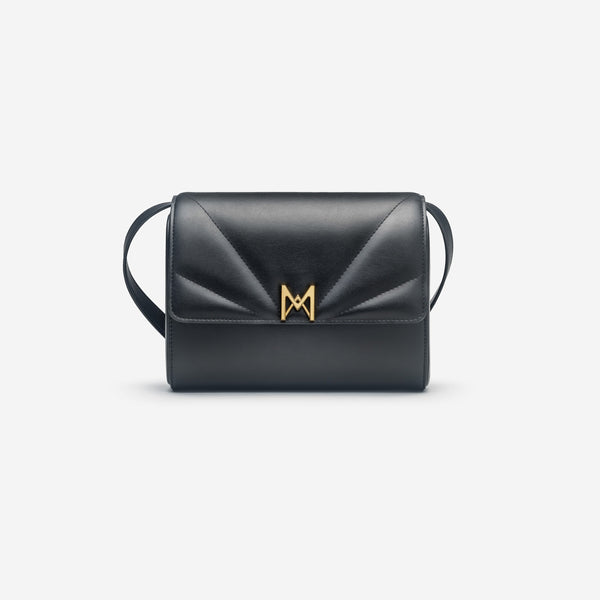 Sac à main M1_01 noir vu de face - MAES Paris, Haute Maroquinerie innovante & responsable [color:noir,black]